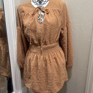 Chic‎ peach Long Sleeve Dress